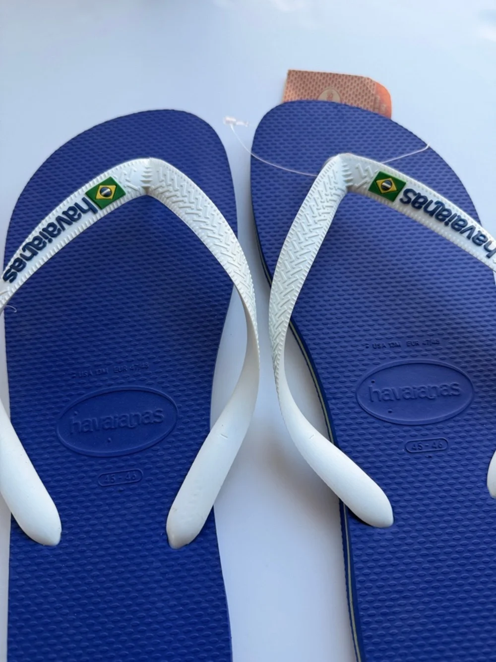 Havaianas Top Brazil Logo in Royal Blue Flip Flops with White Straps